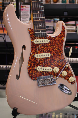 Fender Limited American Professional II Stratocaster Thinline Electric Guitar Transparent Shell Pink w/Case