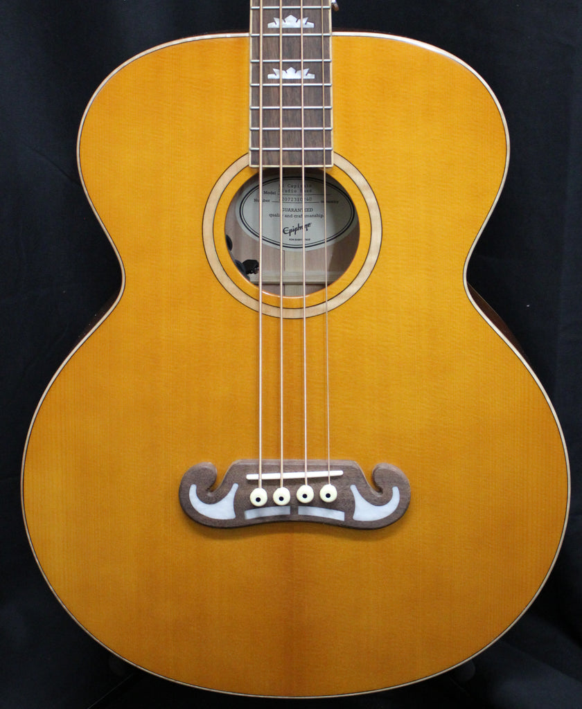 Epiphone El Capitan J-200 Studio Acoustic-Electric Bass Guitar Aged Vintage Natural Gloss 5lbs 14oz