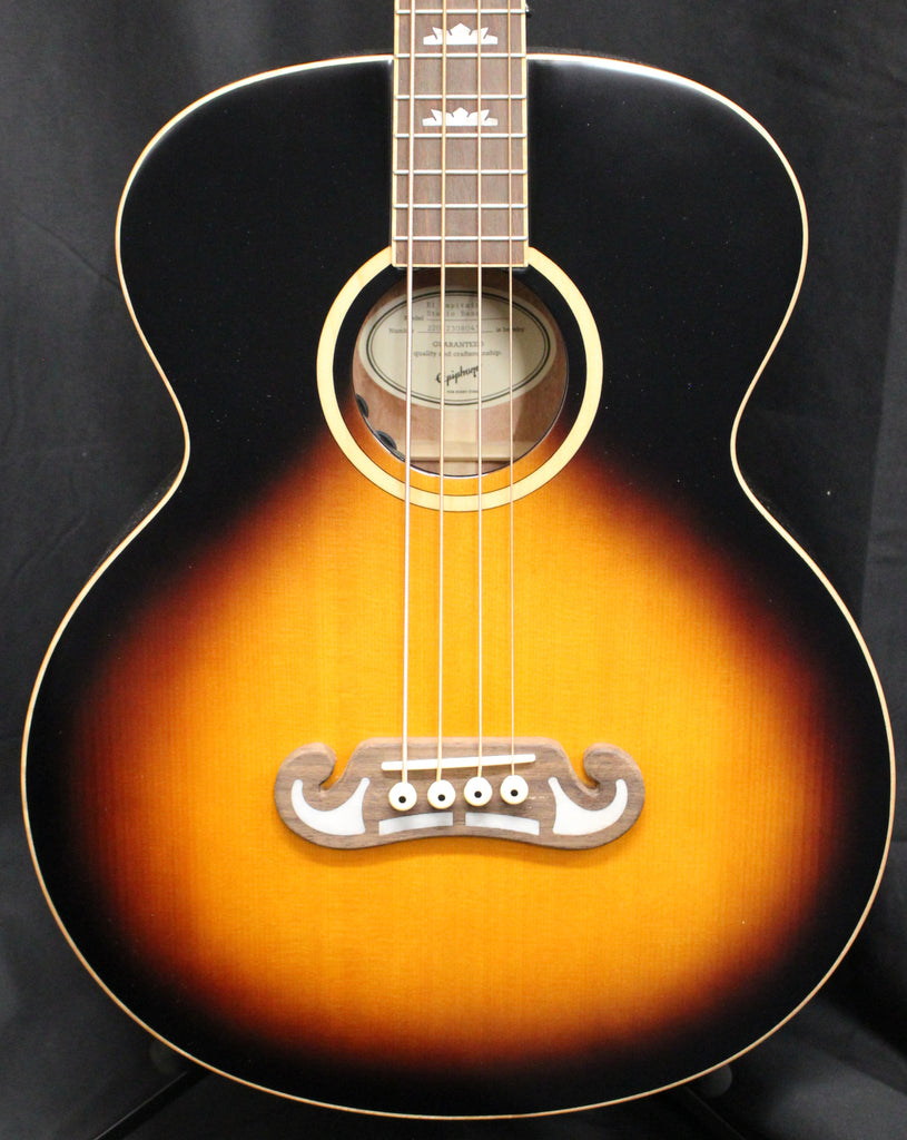 Epiphone El Capitan J-200 Studio Acoustic-Electric Bass Guitar Aged Vintage Sunburst Gloss 6lbs