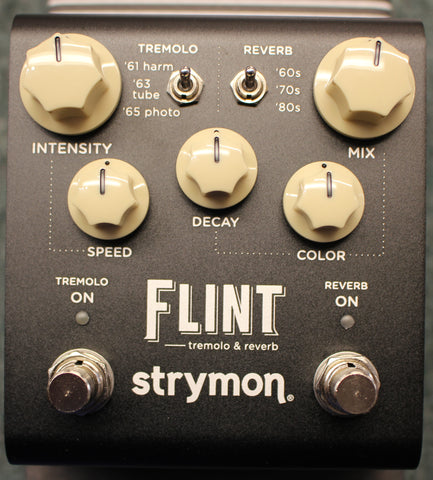 2024 Strymon Flint Reverb and Tremolo V2 Black Guitar Effects Pedal
