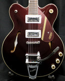 Gretsch G2604T Ltd Ed Streamliner Rally II Center Block Bigsby Two-Tone Oxblood/Walnut Stain Electric Guitar 7lbs 7oz