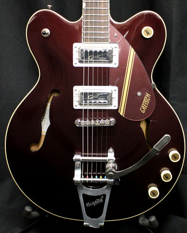 Gretsch G2604T Ltd Ed Streamliner Rally II Center Block Bigsby Two-Tone Oxblood/Walnut Stain Electric Guitar 7lbs 7oz