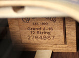 Martin GRAND J16E 12-String Jumbo Acoustic-Electric 12 String Guitar Natural w/Gigbag
