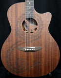Luna Gypsy Maluhia Peace Acoustic Electric Guitar Mahogany Natural