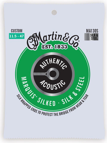 Martin Authentic SP Custom MA130S 11.5-47 Silk and Steel Acoustic Guitar Strings