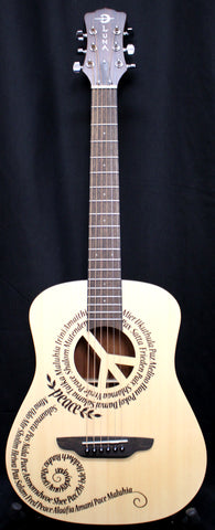Luna Safari Peace 3/4 Size Acoustic Guitar Natural w/Gigbag