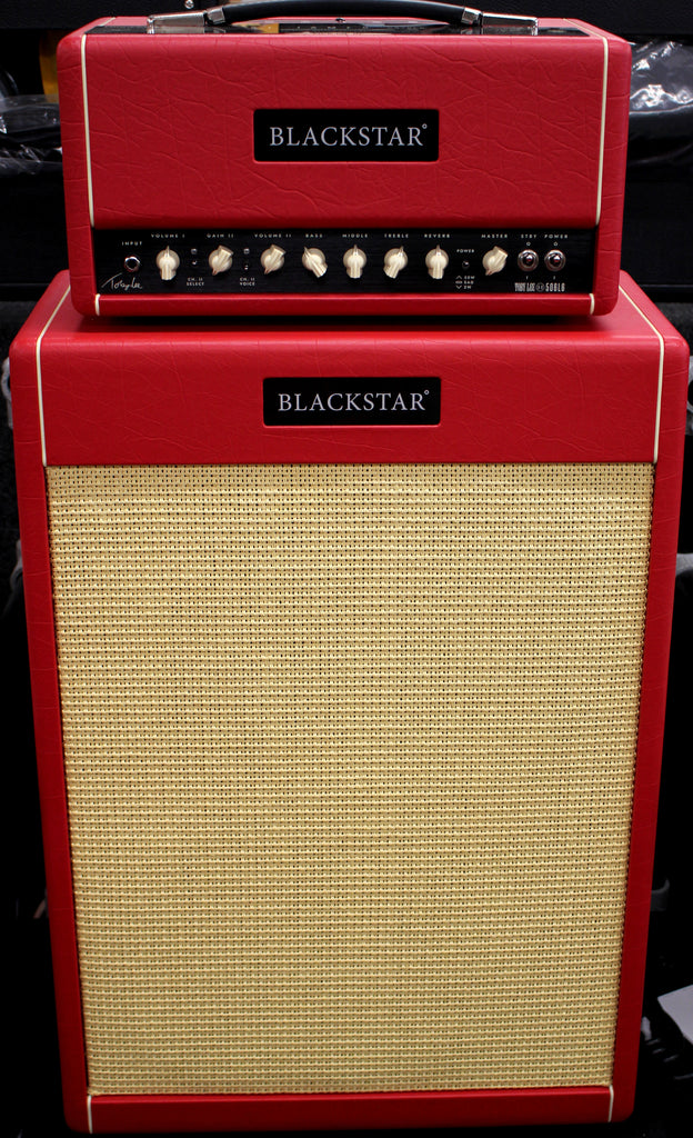 Blackstar St. James Toby Lee 50 6L6 50W Tube Guitar Head and 2x12 Guitar Cabinet Red