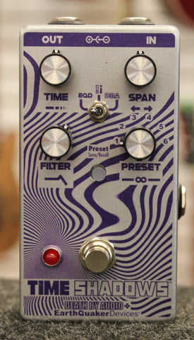 EarthQuaker Devices Death By Audio Time Shadows II Subharmonic Multi-Delay Resonator Guitar Effects Pedal Silver Purple