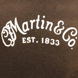 Martin Guitar Basic Logo Men's T-Shirt Heather Brown 2X XX-Large