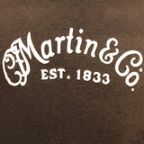 Martin Guitar Basic Logo Men's T-Shirt Heather Brown Medium