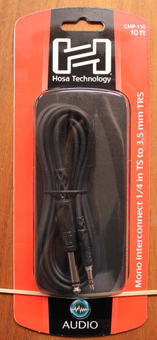 Hosa Technologies CMP-110 Stereo Interconnect Cable 1/4 in TS to 3.5 mm TRS