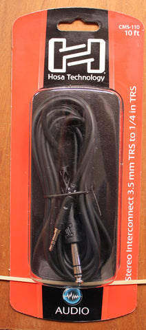 Hosa Technologies CMS-110 Stereo Interconnect Cable 3.5 mm TRS to 1/4 in TRS