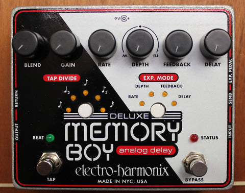 Electro Harmonix Deluxe Memory Boy Analog Delay w/Tap Tempo Guitar Effects Pedal
