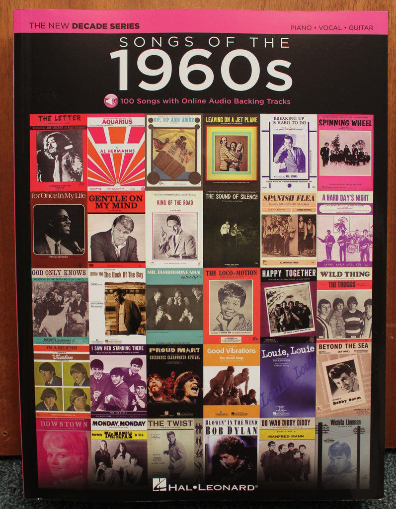 Songs of the 1960s Decade Series Online Play-Along Backing Tracks Piano Vocal Guitar Songbook