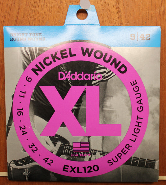 09-42 Super Light Gauge, XL Nickel Wound Electric Guitar Strings, EXL120