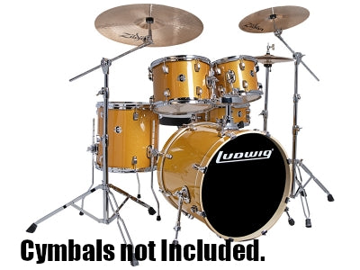 Ludwig Element Evolution 5 Piece Drums Set Gold Sparkle w/Hardware (No Cymbals)