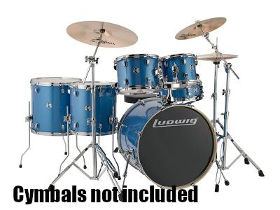 Ludwig Element Evolution 6 Piece Drums Set Blue Sparkle w/Hardware (No Cymbals)