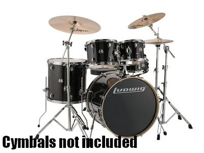 Ludwig Element Evolution 5 Piece Drums Set Black Sparkle w/Hardware (No Cymbals)