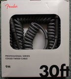 Fender Professional Coil Cable 1/4 inch Instrument Cable Grey Tweed 30 Feet