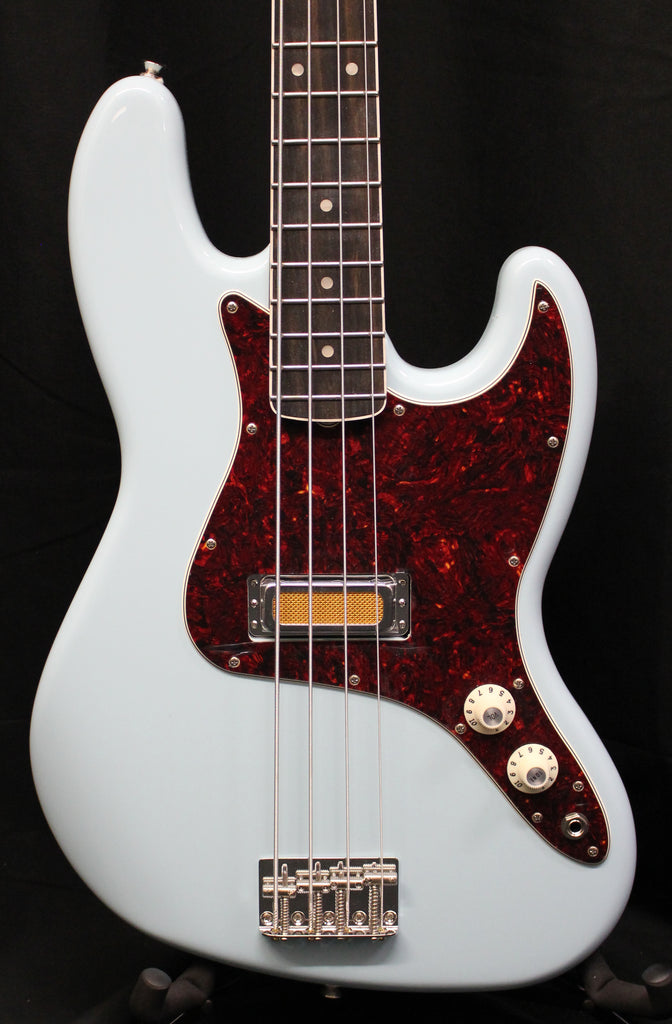 Fender Gold Foil Jazz Bass Ebony Fingerboard Sonic Blue Electric Bass w/Gigbag 8lbs 11oz