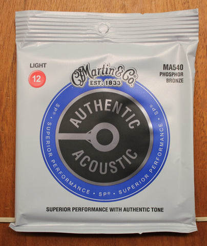 Martin Authentic SP Light MA540 12-54 92/8 Phosphor Bronze Acoustic Guitar Strings