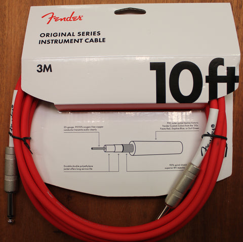 Fender Original Series Instrument 1/4 Inch Cable 10 Feet Fiesta Red