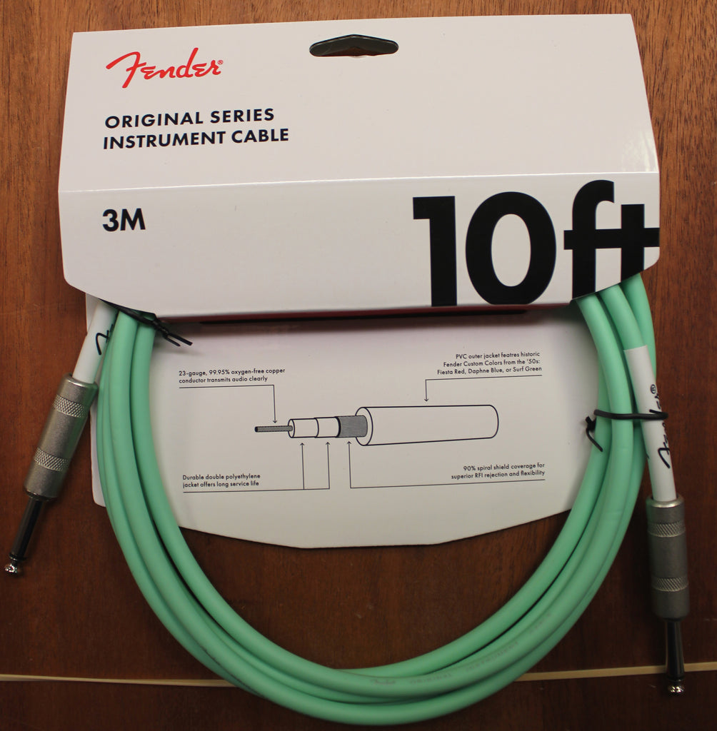 Fender Original Series Instrument 1/4 Inch Cable 10 Feet Surf Green
