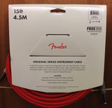 Fender Original Series Instrument 1/4 Inch Cable 15 Feet Fiesta Red