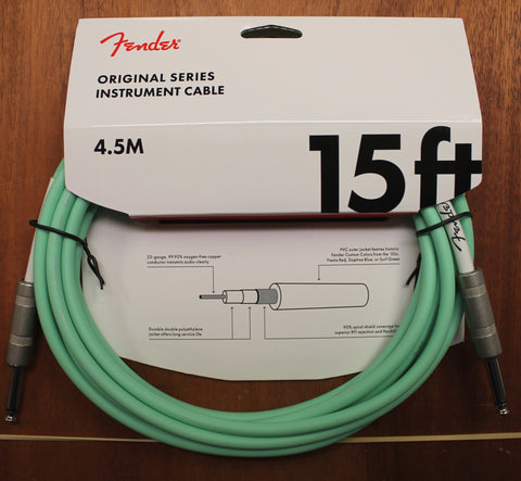 Fender Original Series Instrument 1/4 Inch Cable 15 Feet Surf Green