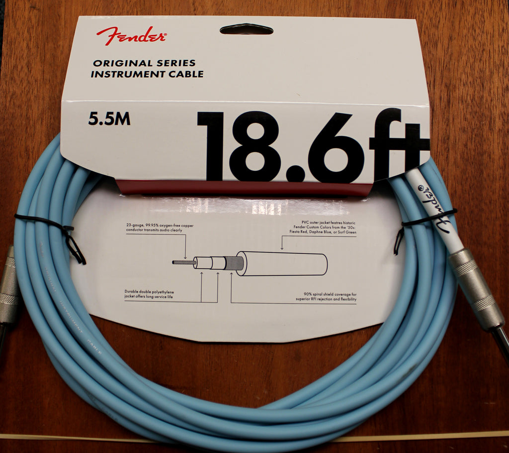 Fender Original Series Instrument 1/4 Inch Cable 18.6 Feet Daphne Blue