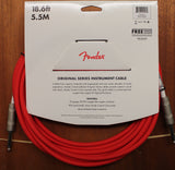 Fender Original Series Instrument 1/4 Inch Cable 18.6 Feet Fiesta Red