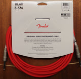 Fender Original Series Instrument 1/4 Inch Cable 18.6 Feet Fiesta Red
