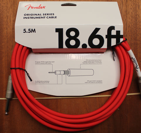 Fender Original Series Instrument 1/4 Inch Cable 18.6 Feet Fiesta Red