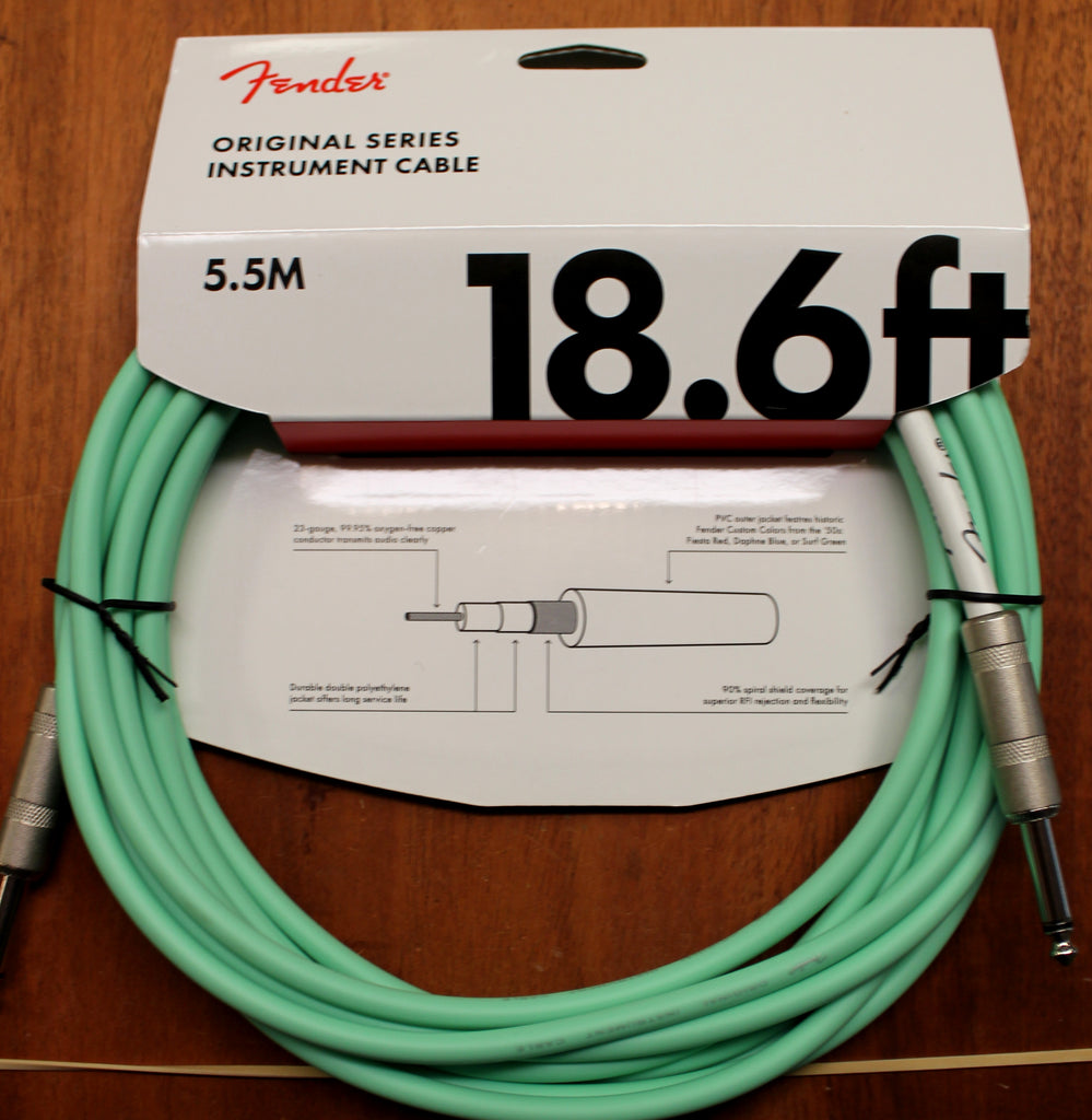 Fender Original Series Instrument 1/4 Inch Cable 18.6 Feet Surf Green