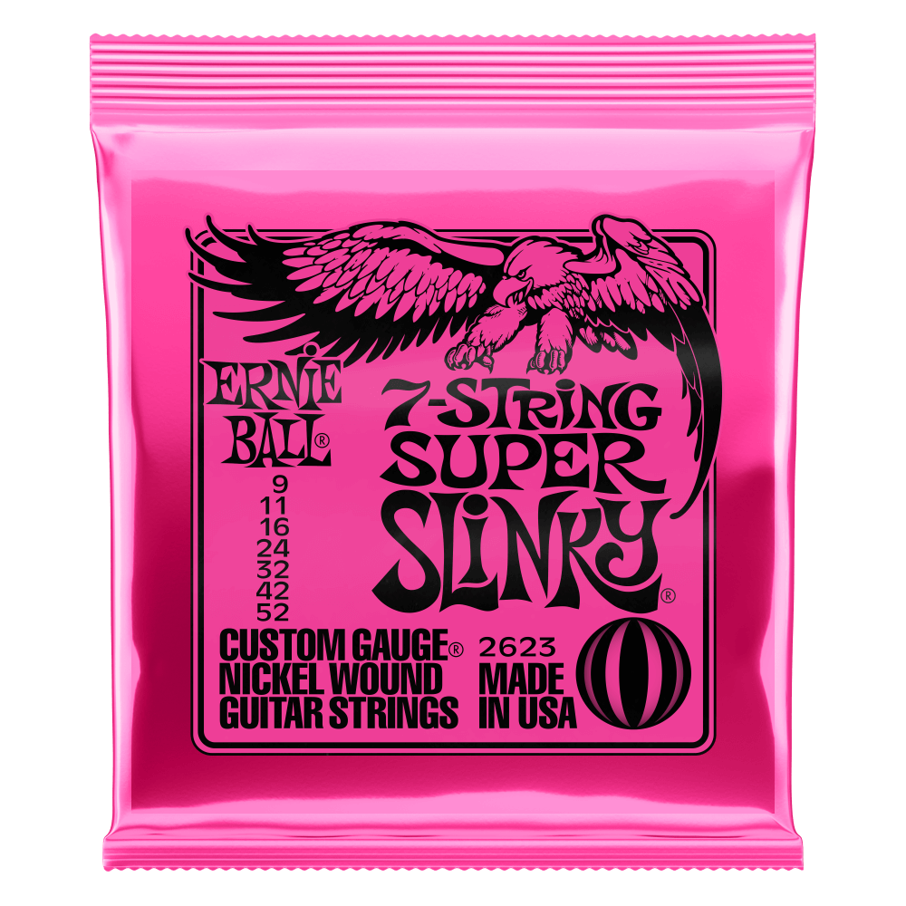 Ernie Ball Super Slinky 09-52 7 String Nickel Wound Electric Guitar Strings Set