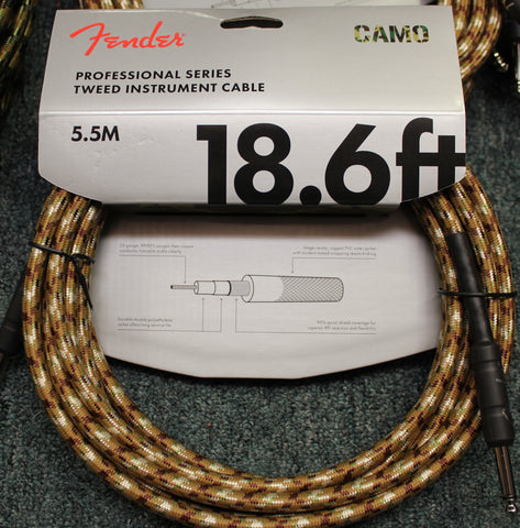 Fender Professional Desert Camo 1/4 inch Instrument Cable 18.6 Feet