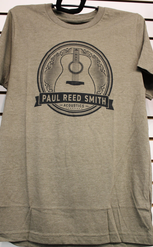 PRS Acoustic Guitar Design T-Shirt Heather Olive Medium