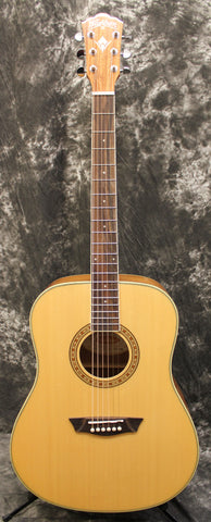Washburn Harvest WD7S Natural Dreadnought Acoustic Electric Guitar