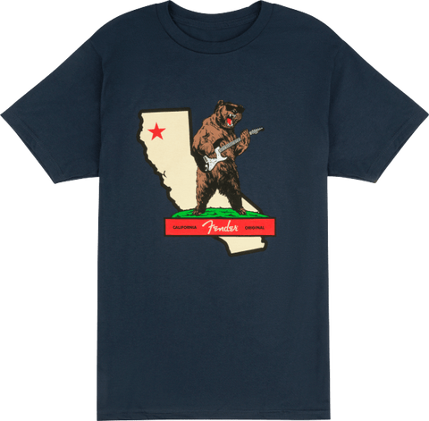 Fender Rocks California Men's T-Shirt Navy Medium