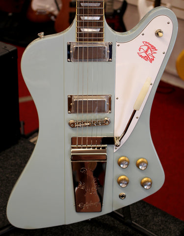 Epiphone Inspired by Gibson Custom 1963 Firebird V Electric Guitar Frost Blue w/Case