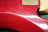 1997 Squier Pro Tone Precision Bass V Crimson Red Transparent Electric Bass Guitar w/gigbag