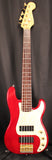 1997 Squier Pro Tone Precision Bass V Crimson Red Transparent Electric Bass Guitar w/gigbag