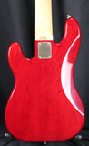 1997 Squier Pro Tone Precision Bass V Crimson Red Transparent Electric Bass Guitar w/gigbag