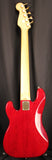 1997 Squier Pro Tone Precision Bass V Crimson Red Transparent Electric Bass Guitar w/gigbag