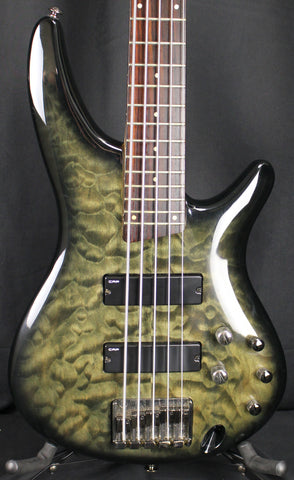 2012 Ibanez SR405QM-TGB Soundgear Standard 5 String Electric Bass Transparent Gray Burst