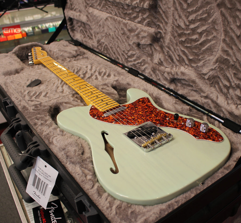 Fender Limited American Professional II Telecaster Thinline Electric Guitar Transparent Surf Green w/Case