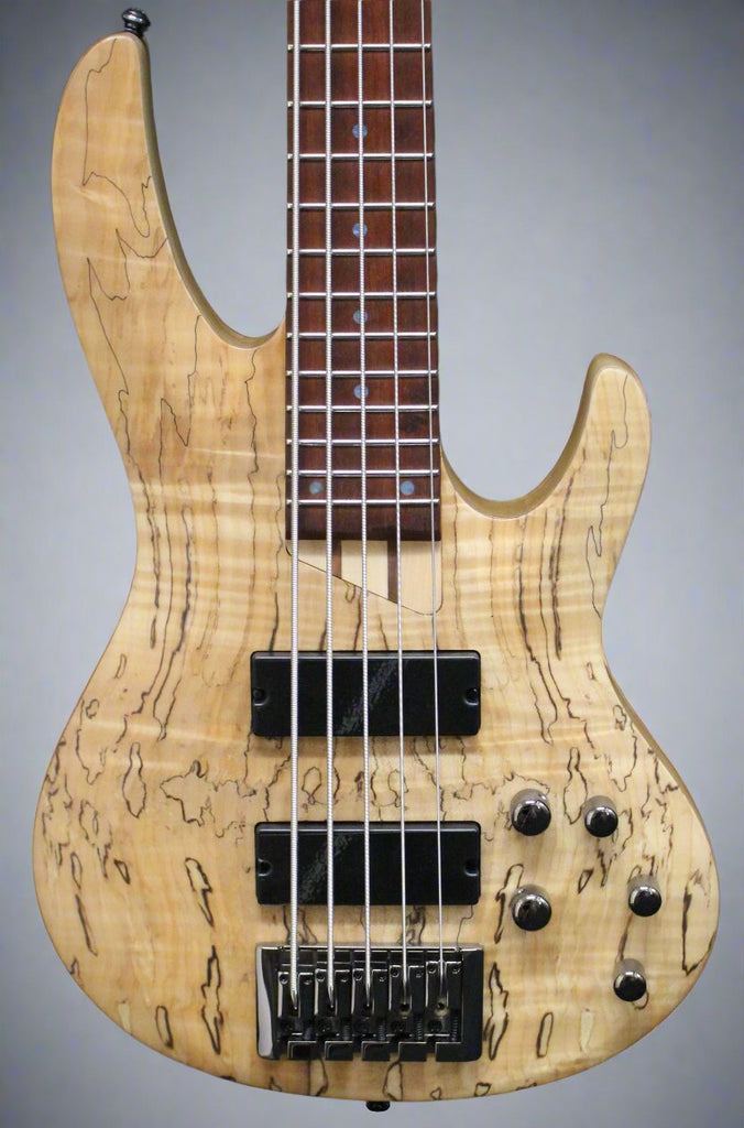 ESP LTD B-205SM Spalted Maple Electric 5 String Bass Guitar Satin Natural