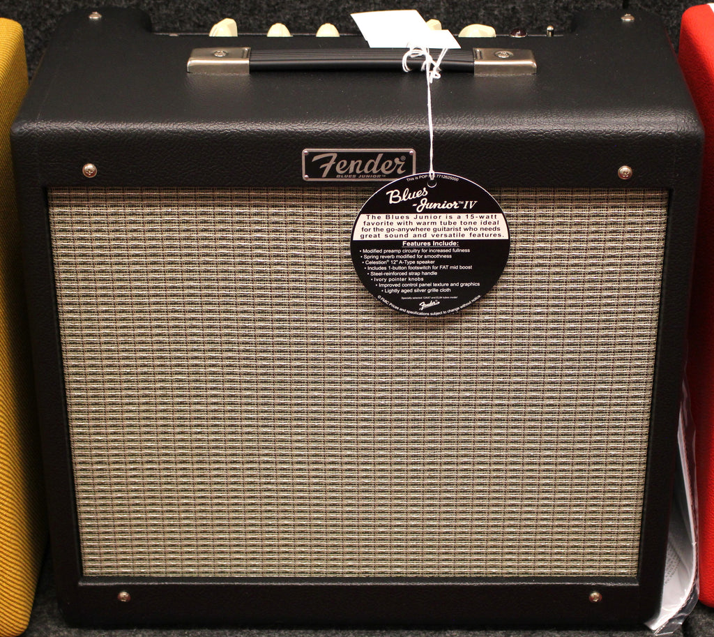 Fender Blues Junior IV 15 Watt 1x12 Tube Guitar Combo Amp w/Footswitch Black