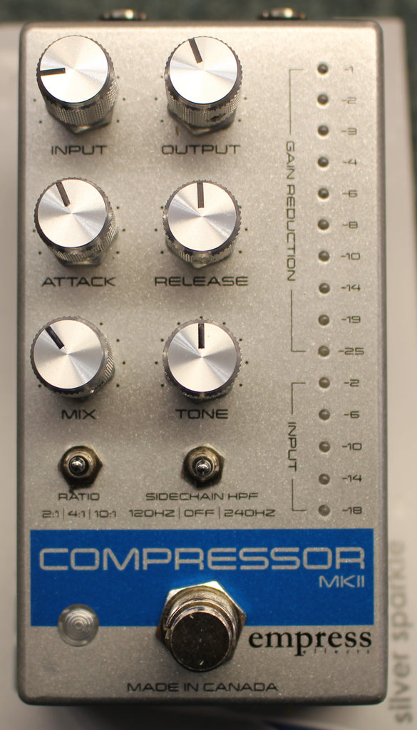 Empress Effects Compressor MKII Guitar Effects Pedal Silver Sparkle