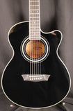 Washburn Festival EA12B Mini Jumbo Acoustic-Electric Guitar Black